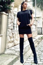 Μαύρο Γυναικείο Φόρεμα Denise Με Τσέπες